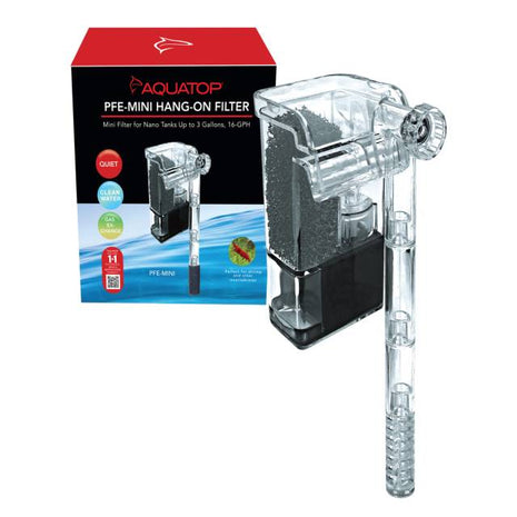 AQUATOP Forza Mini Hang-On Filter, 16-gph for Aquariums up to 3-Gallons PFE-MINI - Aquatica Superstore