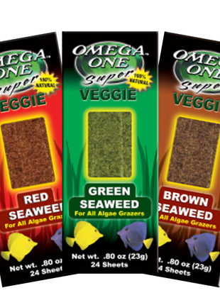 Omega Sea Super Veggie Seaweed Sheets (24 sheets/box) - Aquatica Aquarium Gallery Fish Store Cleveland Ohio